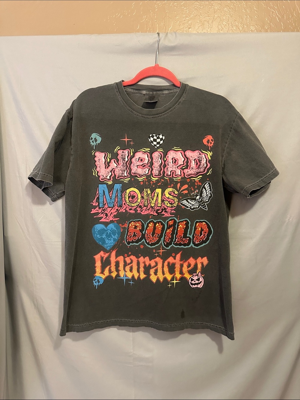 Comfort Colors Black Graphic Tee with Multicolor Weird Moms Design